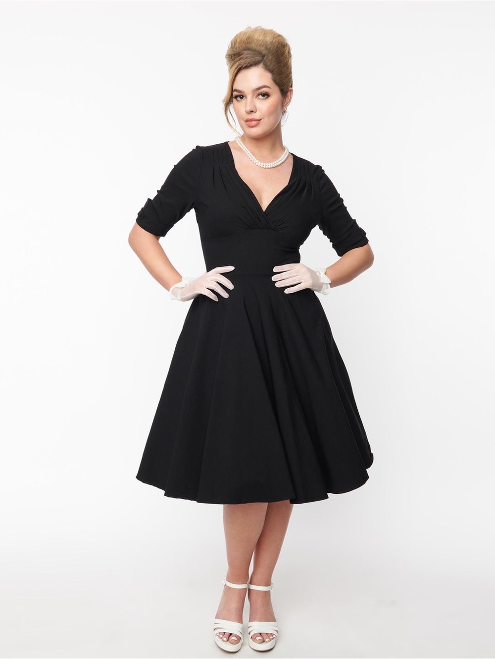 Unique Vintage Black Delores Swing Dress Pinup Rockabilly Size 2X